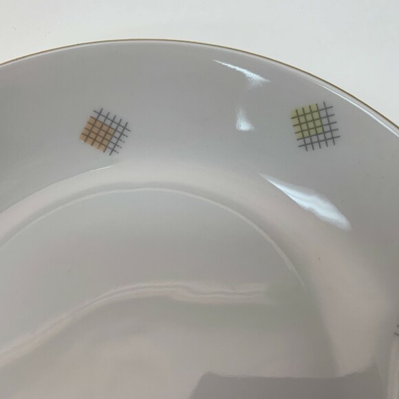 Seltmann Weiden Bavaria Western Germany Coup Bowls Lot of 2 Gray Grids Squares - Picture 5 of 8